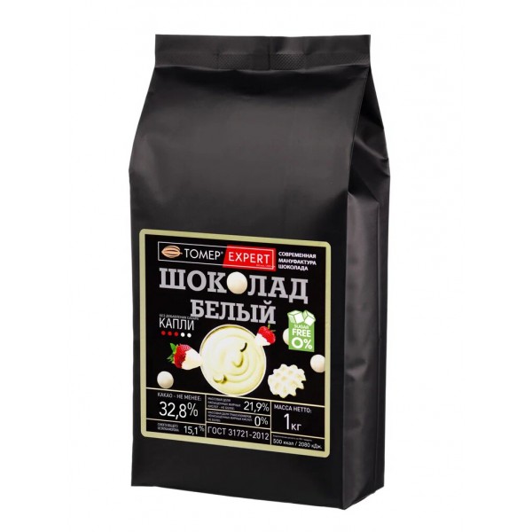 Шоколад Белый 32,8% без сахара в каллетах (каплях) -   400 гр.